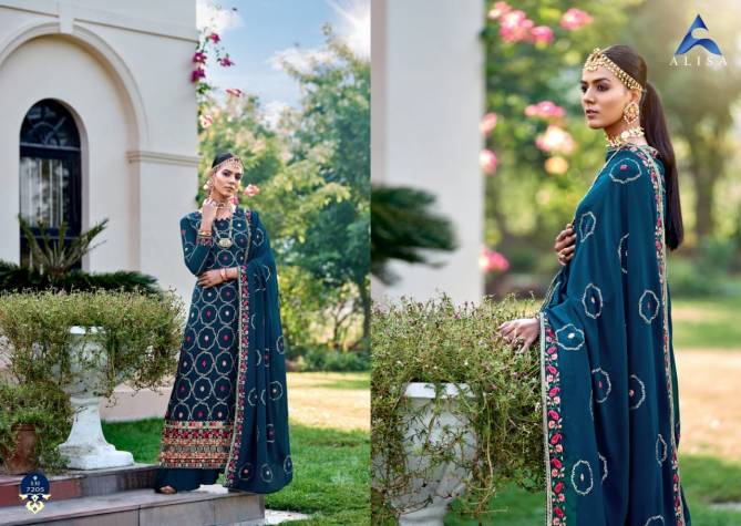 Alisa Dulhan Georgette Fancy Festive Wear Heavy Embroidery salwar Kameez Collection